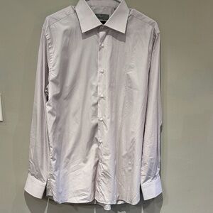 Canali Men's White Striped Dress Shirt